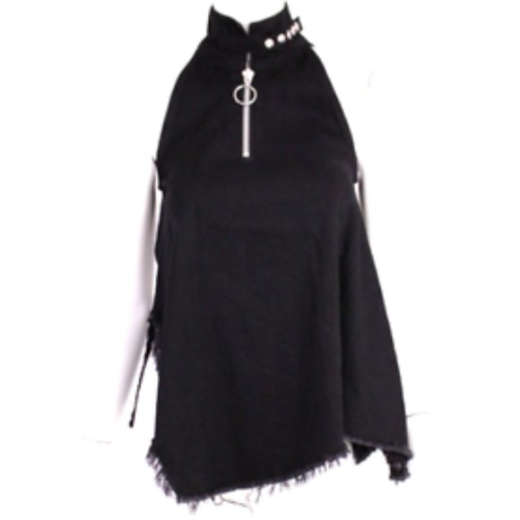 MARQUES ALMEIDA Black Denim Halterneck Top - Picture 3 of 11
